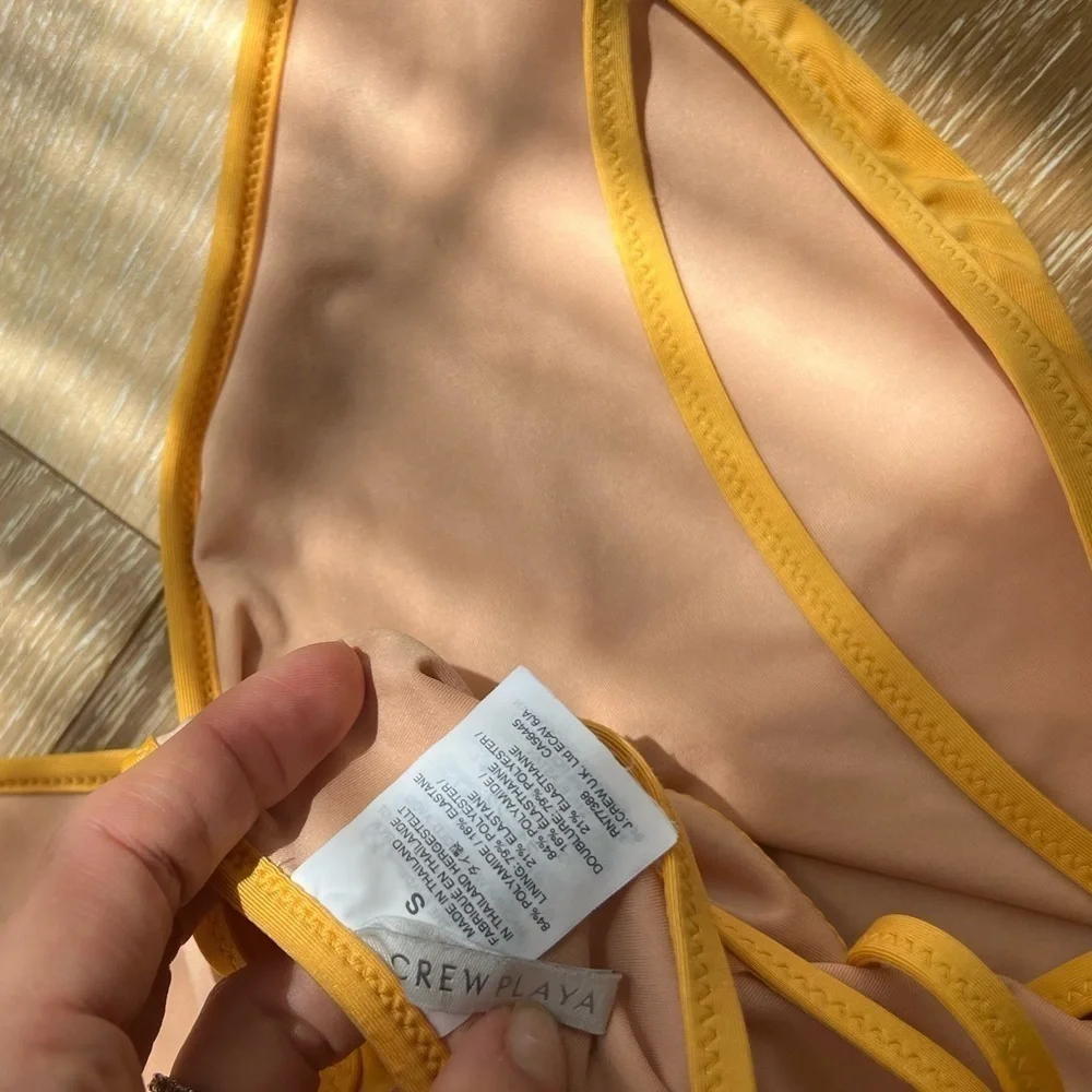 J. Crew Yellow Montauk Playa Cross Back Swimsuit sz.S